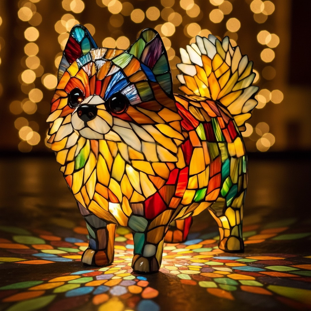 Lampada Decorativa Premium – Pomeranian do Brilho Eterno e Luz do Lar