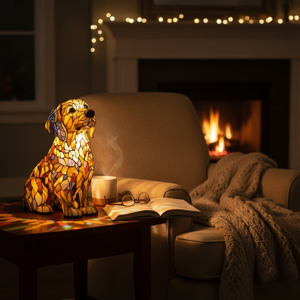Lampada Decorativa Premium – Aurora – Radiant Golden Retriever