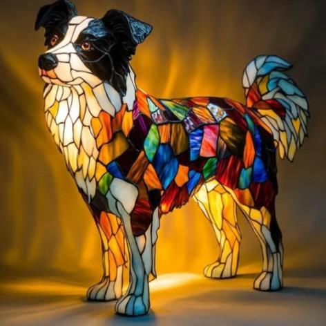 Lampada Decorativa Premium – O amado Border Collie da luz eterna e do calor terno