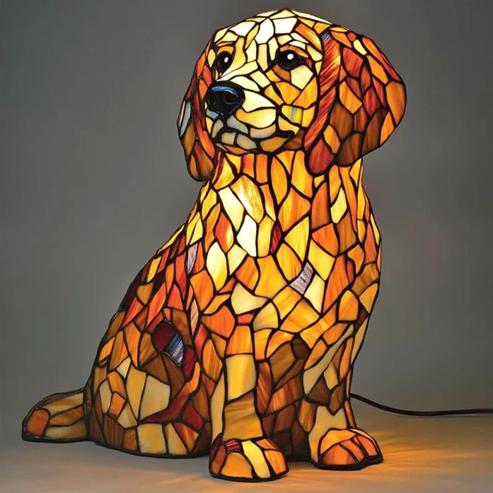 Lampada Decorativa Premium – Lily, uma escultura espiritual de golden retriever