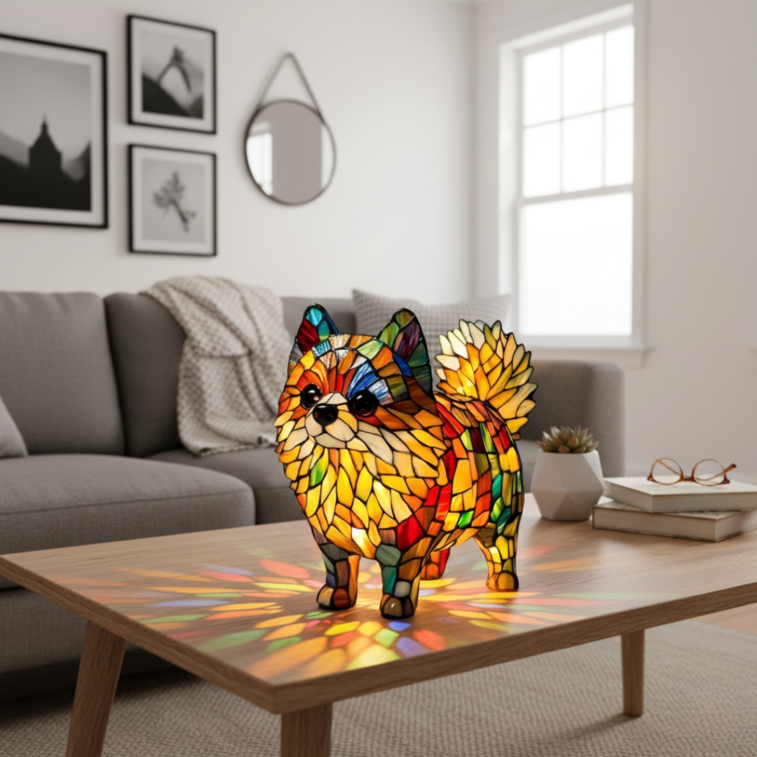 Lampada Decorativa Premium – Pomeranian do Brilho Eterno e Luz do Lar